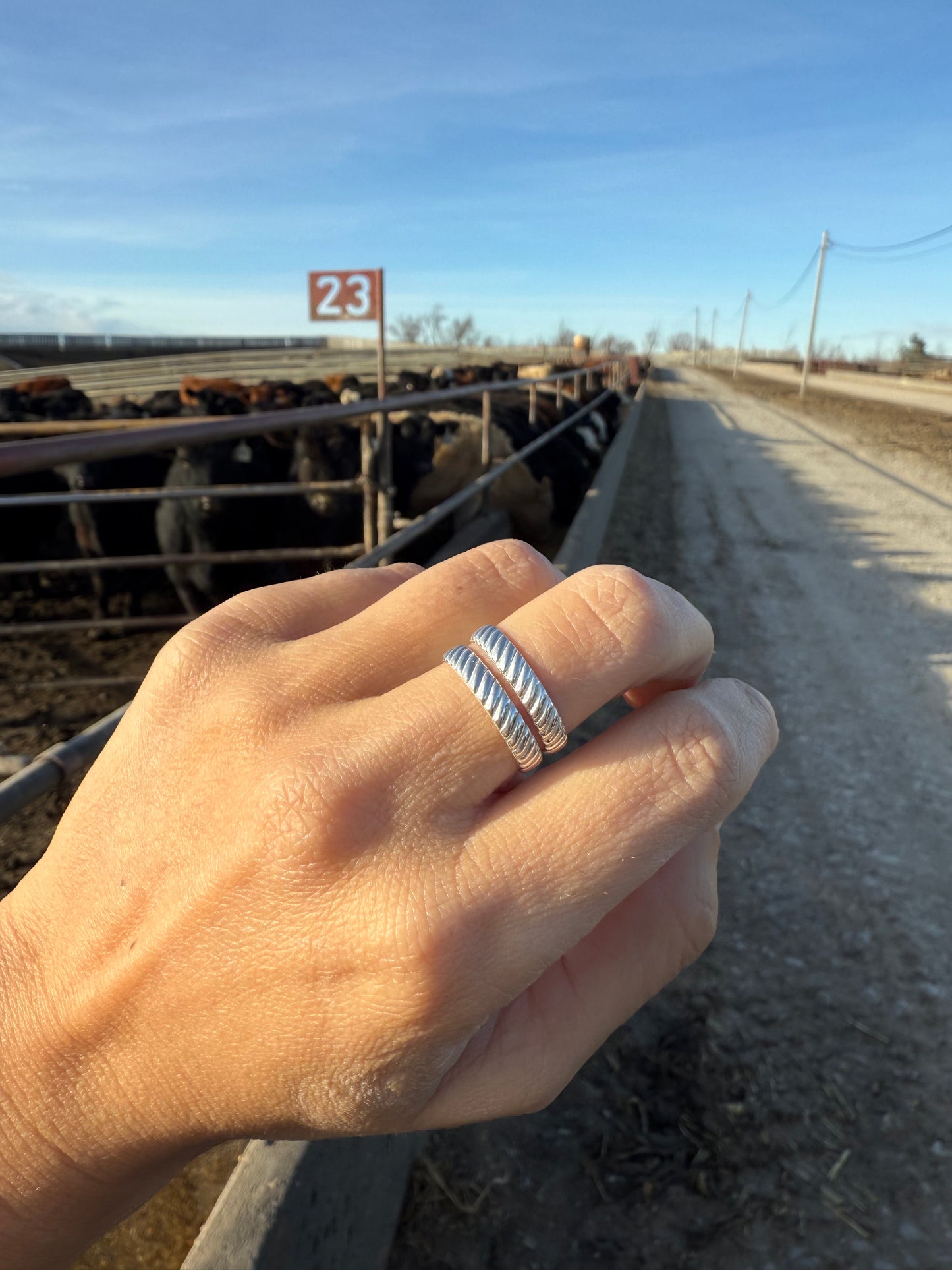 Striped Stacker Band Ring