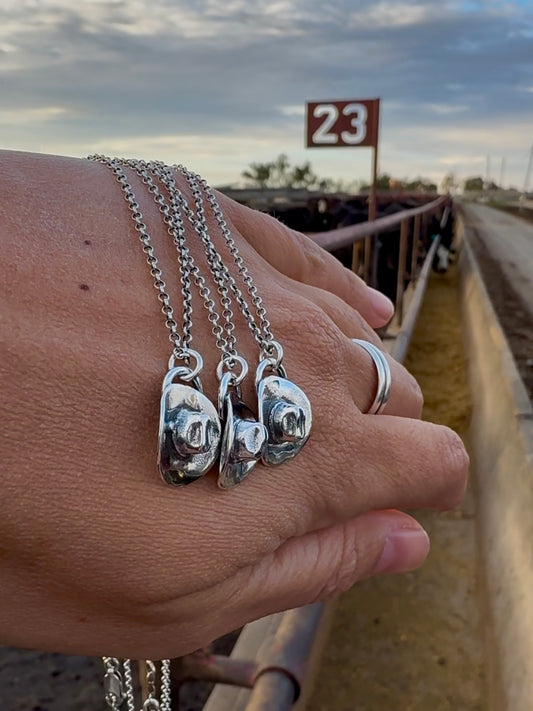 Sterling Silver Cowboy Hat Necklace
