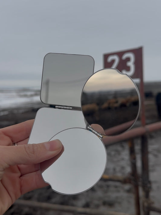 Silver Glow Compact Mirror