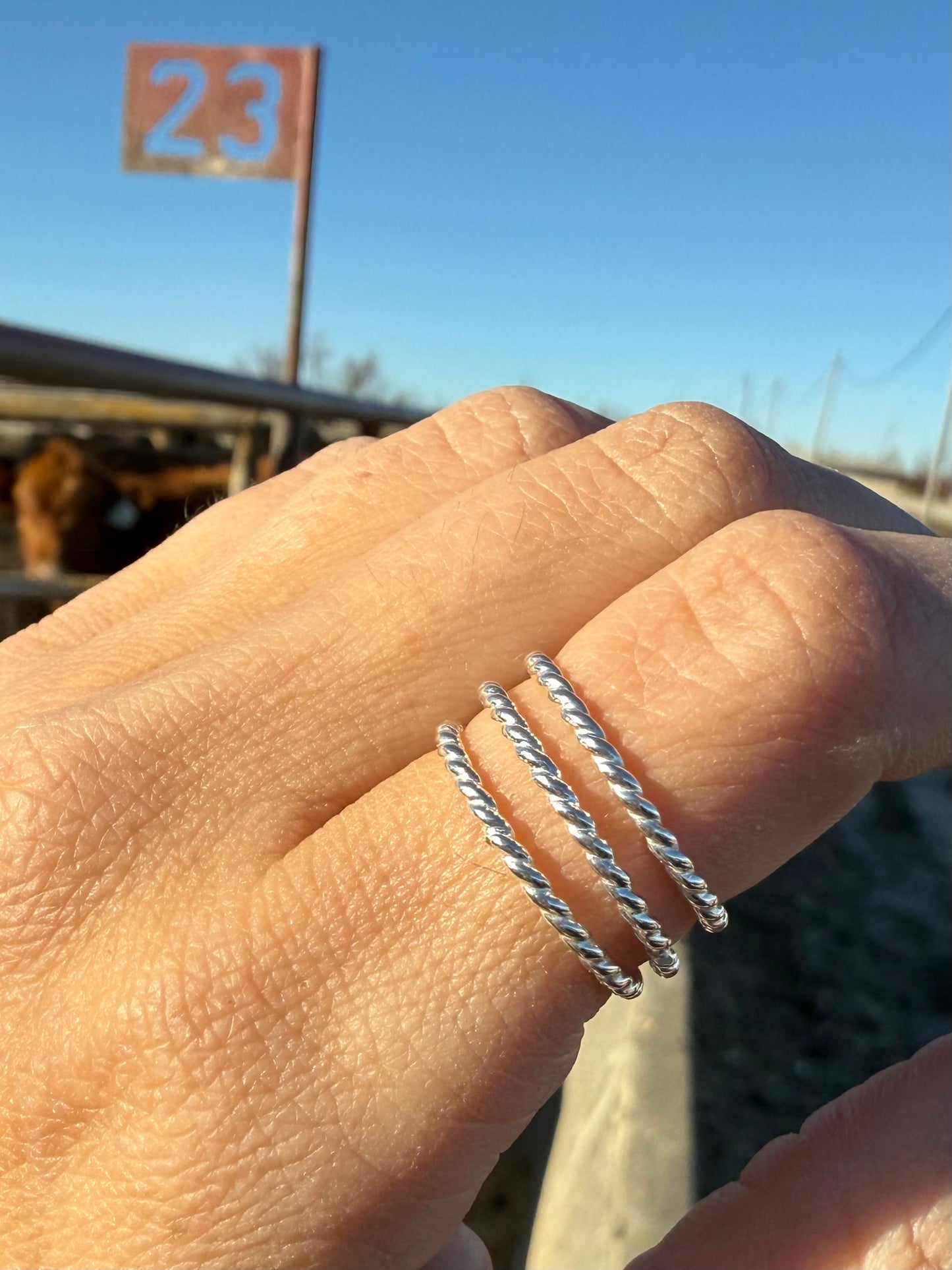 Rope Sterling Silver Stacker Band Ring